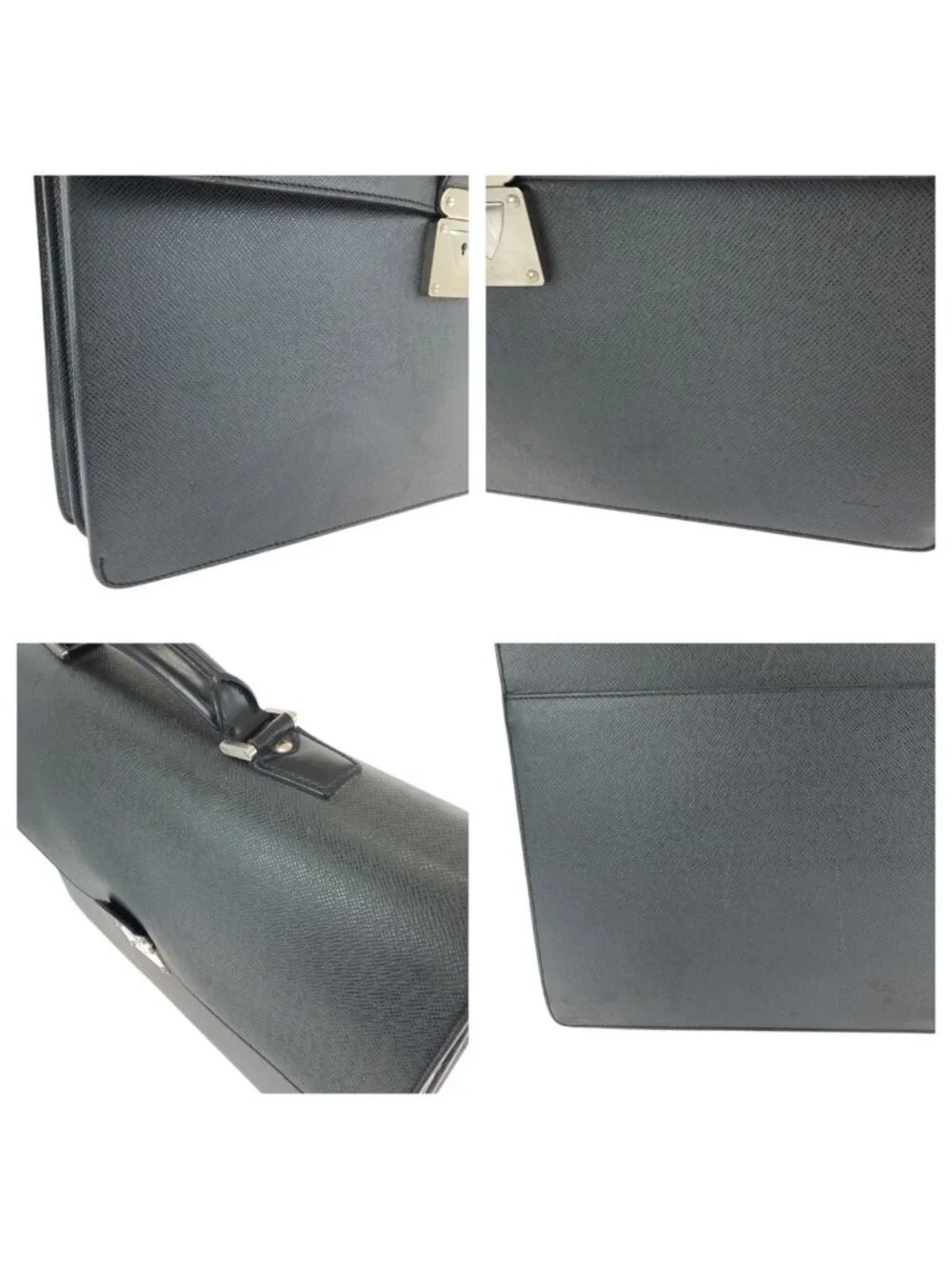 Louis Vuitton Taiga Robusto 1 Black Silver Leather Business Briefcase
